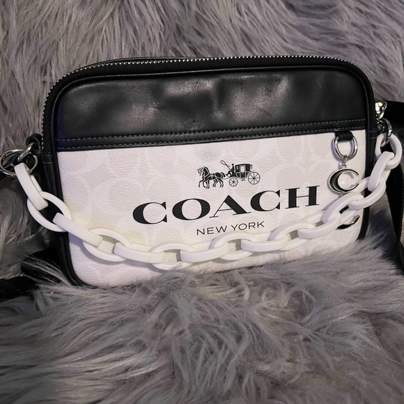 Coach Handbags - Coach Monochrome Crossbody Bag with Chain